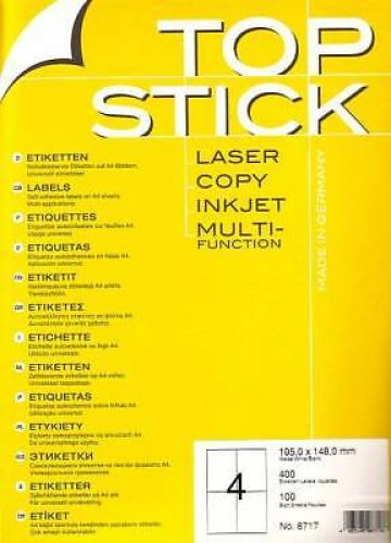 ETIQUETA TOP STICK 105X148 C/ 100FLS 8717 , Top Stick , ETIQTOP003 , 4023145087176